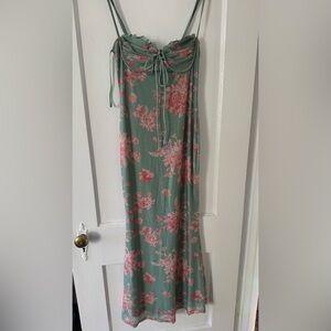 Saints & Secrets Fortune lace trim mesh midi dress | NWT